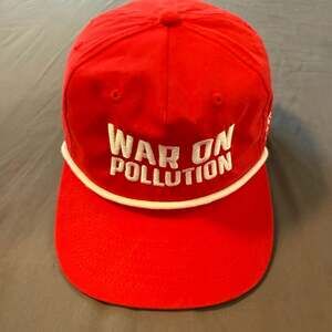 Big Accessories War On Pollution Trucker Hat Red Snapback